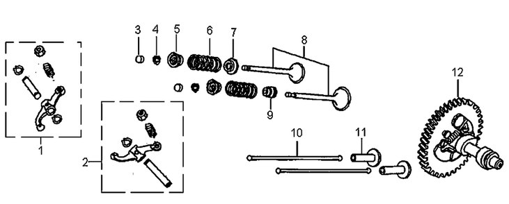 Rocker And Camshaft 1 Diagram and Parts List for 0069310 (9999124 - 10041326)(2015) Generac Generator