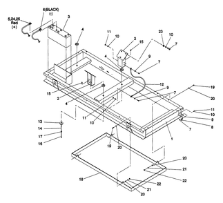 Mounting Base Diagram and Parts List for 4311-1 DG-50 Generac Generator