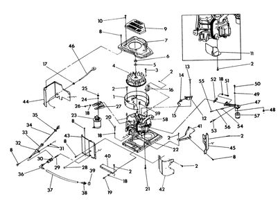 Part Location Diagram of 90783 Generac Engine - Long Block Gn-360rv