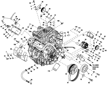 Ev Engine Common Parts 4.2l G3 48kw 0h7324) Diagram and Parts List for 0055991 (6175130 - 6175133)(2010) Generac Generator