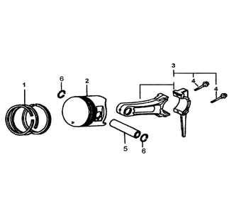 Piston/Rod Assembly Diagram and Parts List for 5943-0  Generac Generator