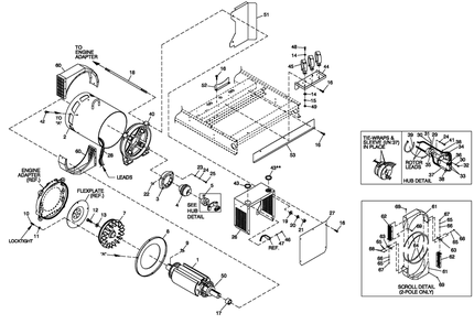Cpl Alternator Brushless 80, 100 And 150kw 2-Pole Diagram and Parts List for QT08046ANAN (5178442 - 5383186)(2009) Generac Generator