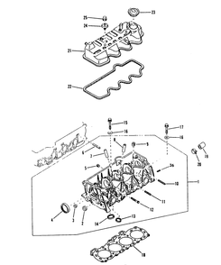 Cylinder Head And Rocker Cover Diagram and Parts List for 9382-0  Generac Generator