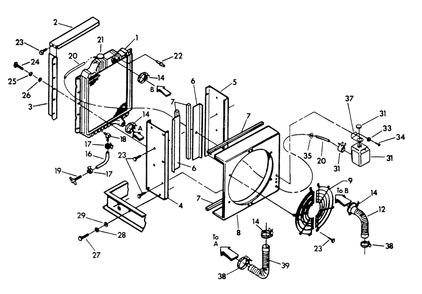 Radiator Diagram and Parts List for 9300-3  Generac Generator