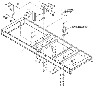 Mounting Base 6.8l 150kw Diagram and Parts List for CT15068ANSN (1507V23117)(2007) Generac Generator