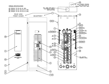 Av Genrdy Multi-Bkr Pb Nema 3r Diagram and Parts List for 0054482 (6633908 - 9795453)(2015) Generac Generator
