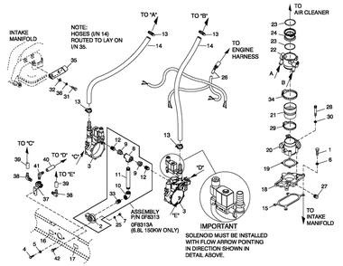 Fuel Lp Vapor G3 6.8l 100/130/150 Kw Emiss Diagram and Parts List for QT15068AVNYA (5825782)(2010) Generac Generator