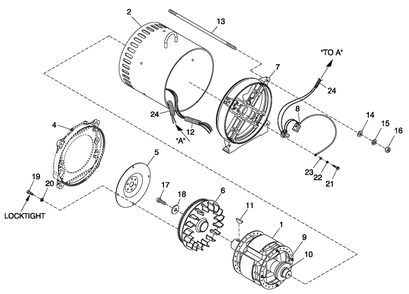 Cpl Alternator Direct Excitation Diagram and Parts List for 0052130 (4321570 - 4328805)(2005) Generac Generator