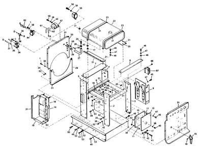 Compartment Diagram and Parts List for 8247-4  Generac Welder