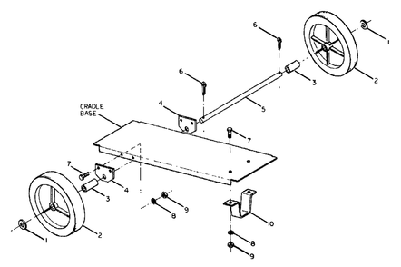 Wheel Kit Assembly (Optional) Diagram and Parts List for G6000 (9075-0)(9075-0) Generac Generator
