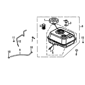 Fuel Tank Diagram and Parts List for 006412-0  Generac Pressure Washer