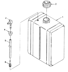 Fuel Tank Diagram and Parts List for 1003-A  Generac Welder