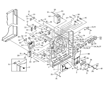 Front Of Control Panel Diagram and Parts List for 9467-0  Generac Generator