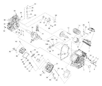 Engine Diagram and Parts List for GTV-990  Generac Generator