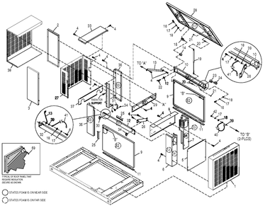 Part Location Diagram of 0E8060 Generac Roof with Gas Spring Mnt 3.0l Frd