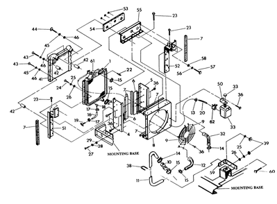 Radiator Diagram and Parts List for 9336-1  Generac Generator