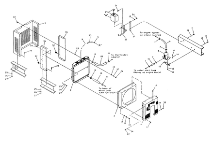 Radiator Diagram and Parts List for 4092-0  Generac Generator