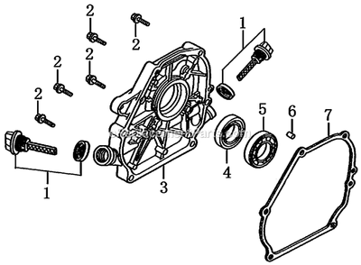 Crankcase Cover Diagram and Parts List for G0060221 (7457775)(2016) Generac Generator