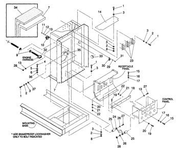 Connection Panel Diagram and Parts List for 4364-1  Generac Generator