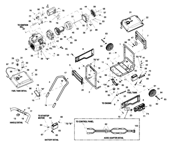 Part Location Diagram of 0J1208 Generac Assembly Handle Xg