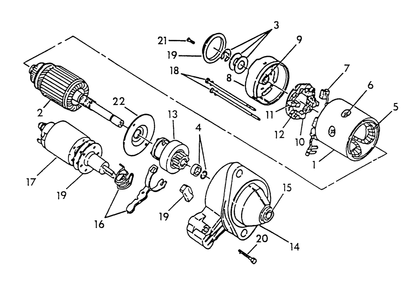 Starter Motor Diagram and Parts List for 8950-2  Generac Generator