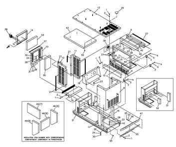 Part Location Diagram of C1053F Generac Insulation, Panel, Front L.H.