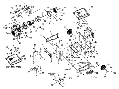Part Location Diagram of 0H3843 Generac Foot Support, 530Cc Xg