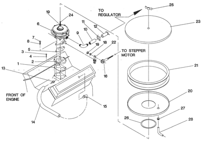 Carburetor Diagram and Parts List for 0043730 (326497 - 3536030)(2014) Generac Generator