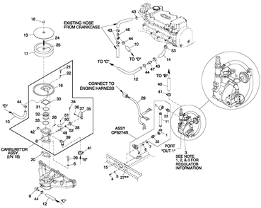 Fuel System Ng/Lpv 1.6l C1 Cpl Diagram and Parts List for 0053183 (4108V30497)(2008) Generac Generator