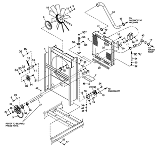 C2 Cooling System And Fan Drive Diagram and Parts List for 0052590 (4362167 - 4407219)(2006) Generac Generator