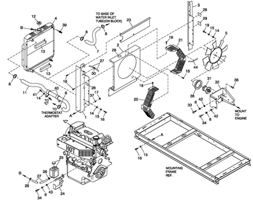 Cooling System 1.6l C1 Diagram and Parts List for 0053381 (4646775 - 4840025)(2007) Generac Generator