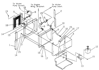 Radiator Diagram and Parts List for 0965-0 Gr8 Generac Generator
