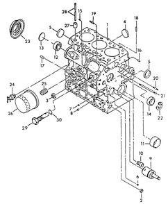 Cylinder Block Diagram and Parts List for 9025-0  Generac Generator