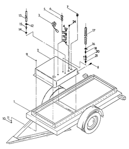 Fuel Tank And Trailer Diagram and Parts List for 9107-0  Generac Generator