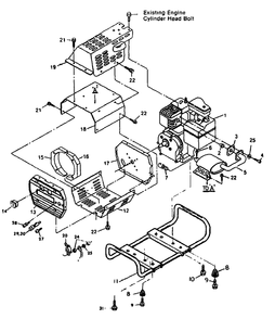 Sheet Metal Model No. 8954-0 Diagram and Parts List for H4000 (8954-0)(8954-0) Generac Generator