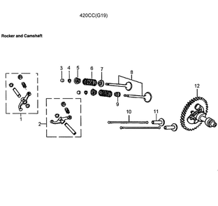 Camshaft Diagram and Parts List for 5943-5  Generac Generator