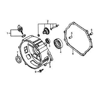 Crankcase Cover Diagram and Parts List for GP5500-5939-6  Generac Generator