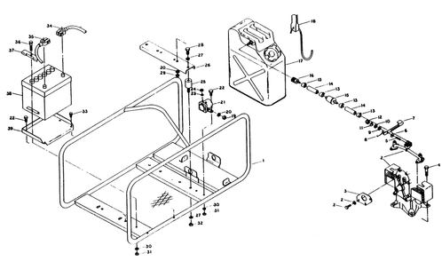 Part Location Diagram of 42397 Generac Battery, 12v. Dc