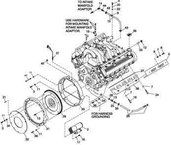 Engine Common Parts R/H Side 6.8l G/B Cpl Diagram and Parts List for QT13068ANSY (5466536)(2009) Generac Generator