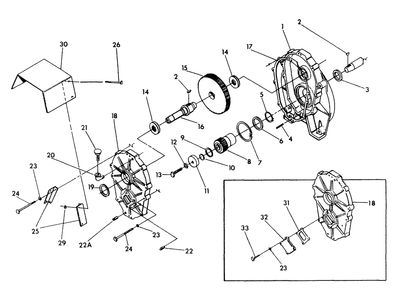 Gear Box Diagram and Parts List for 9738-1  Generac Generator