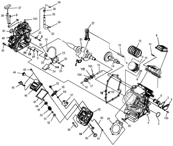 Engine 1 Diagram and Parts List for 0046660 (3805209 - 3902637)(2014) Generac Generator