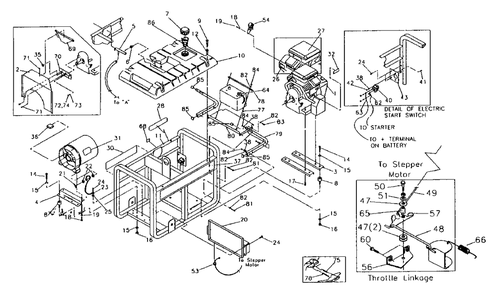 Cradle Drawing No. 98497 Diagram and Parts List for GN8000E (0493-0)(0493-0) Generac Generator