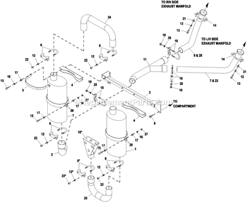 Ev Muffler Exh 4.2l G3 Cpl (1) Diagram and Parts List for ST03542GNAN (4950838)(2008) Generac Generator