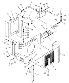 Radiator Assembly Diagram and Parts List for 4065-1  Generac Generator