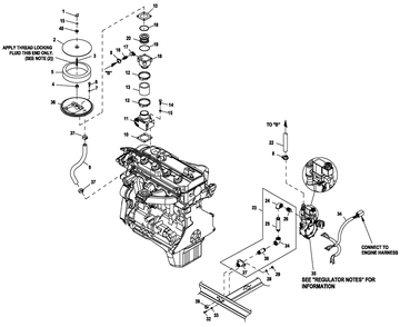 Fuel System 2.4l G2 22&27kw Diagram and Parts List for QT02224ANAX (5931780 - 9251667)(2014) Generac Generator