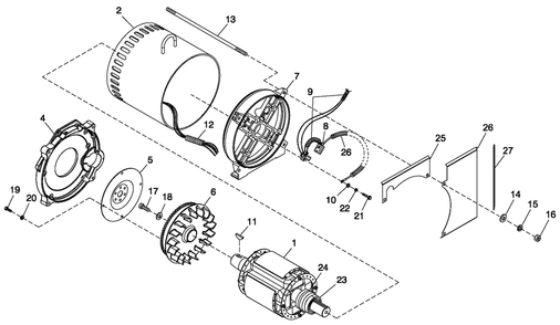 Cpl Alternation Direct Excitation Diagram and Parts List for ET04842ANAY (5882868)(2010) Generac Generator