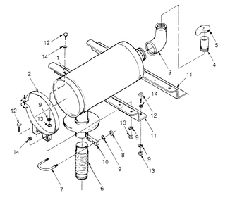 Exhaust Muffler Diagram and Parts List for 9172-1  Generac Generator