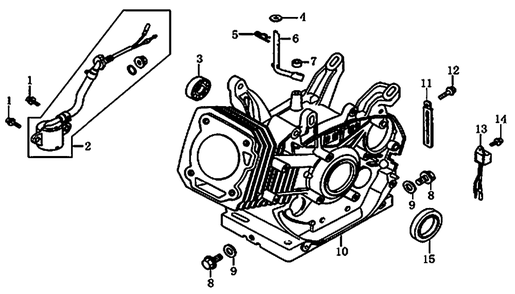 Crankcase Diagram and Parts List for 0060371 (6700464A - 6929693A)(2011) Generac Generator
