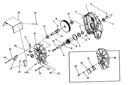 Gearbox Diagram and Parts List for 9565-3  Generac Generator