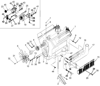 Engine Diagram and Parts List for 0043733 (3705592)(2014) Generac Generator